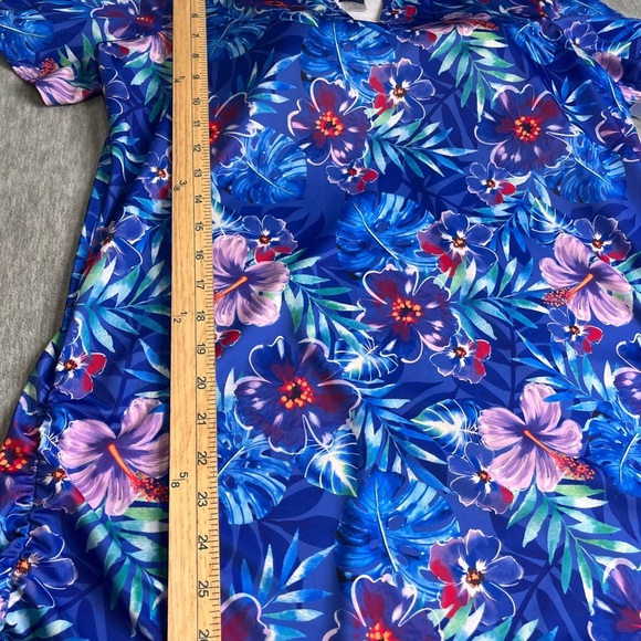 Swim 365 Vibrant Blue Floral Women's Blouse size 14 - Picture 6 of 9